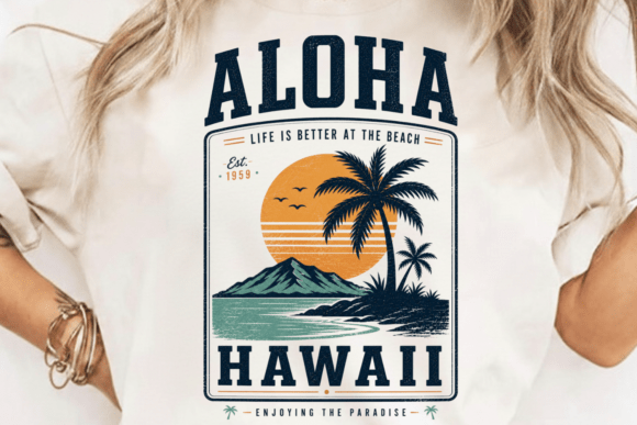 Aloha Hawaii Beach PNG Design: Elevate Your Tropical Visuals