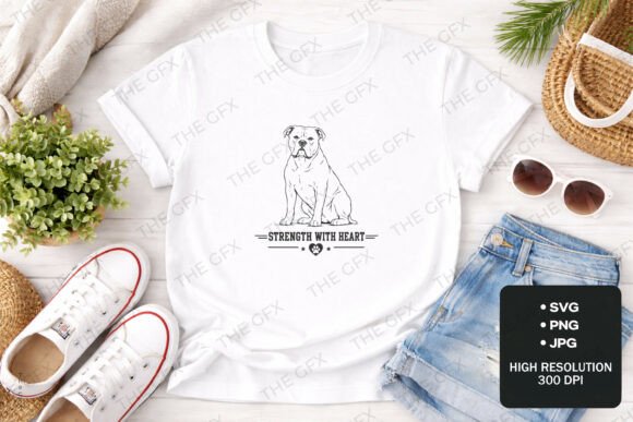 American Bulldog Strength Heart Design: A Visual Asset for Impactful Projects