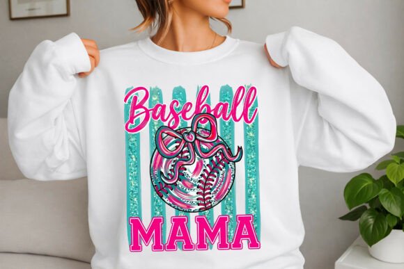 Baseball Mama Pink Ribbon Design PNG: Bold Visuals