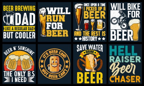Beer T-Shirt Design Bundle: Elevate Your Apparel Graphics