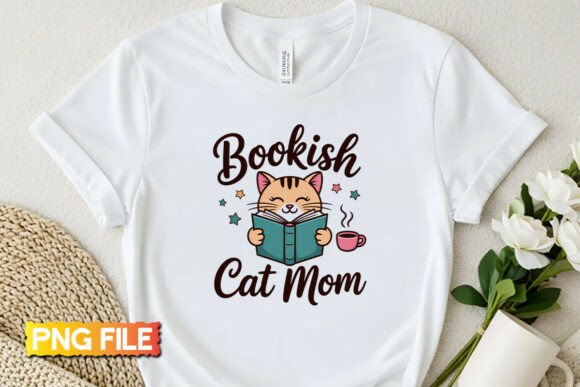 Bookish Cat Mom Cozy PNG Design: A Designer's Delight