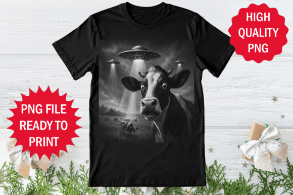 Funny Cow & Alien UFO PNG: A Designer's Playful Asset