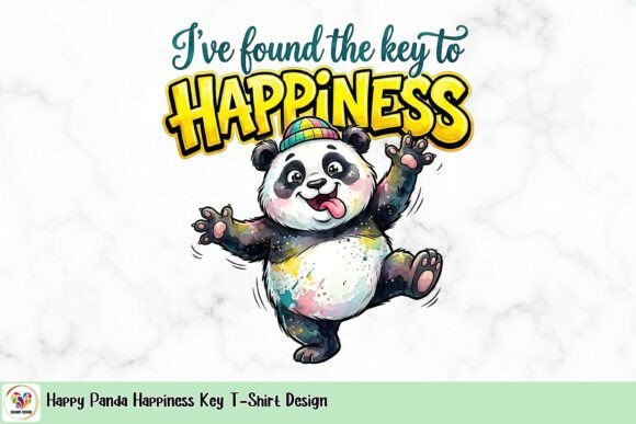Happy Panda Happiness Key T-Shirt Design: A Joyful Asset
