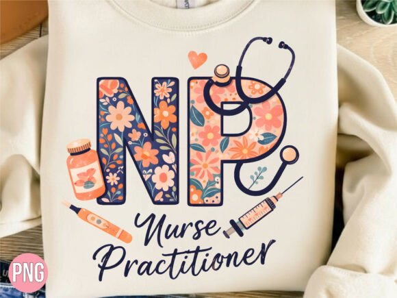 NP Nurse Practitioner Floral Design PNG