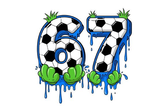 Soccer 67 Drip Grass Design: A Modern Graphic Asset